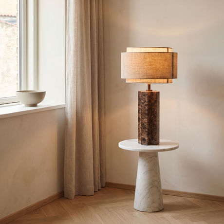 Marbella Table Lamp — window side table lifestyle