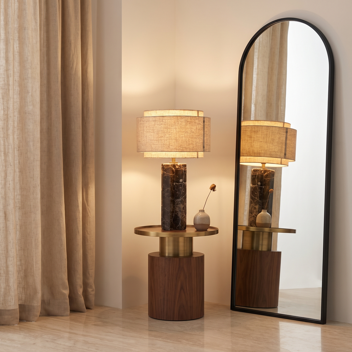 Marbella Table Lamp — mirror console lifestyle