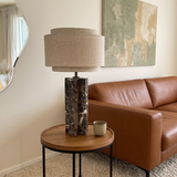 Marbella Table Lamp — sofa side table lifestyle