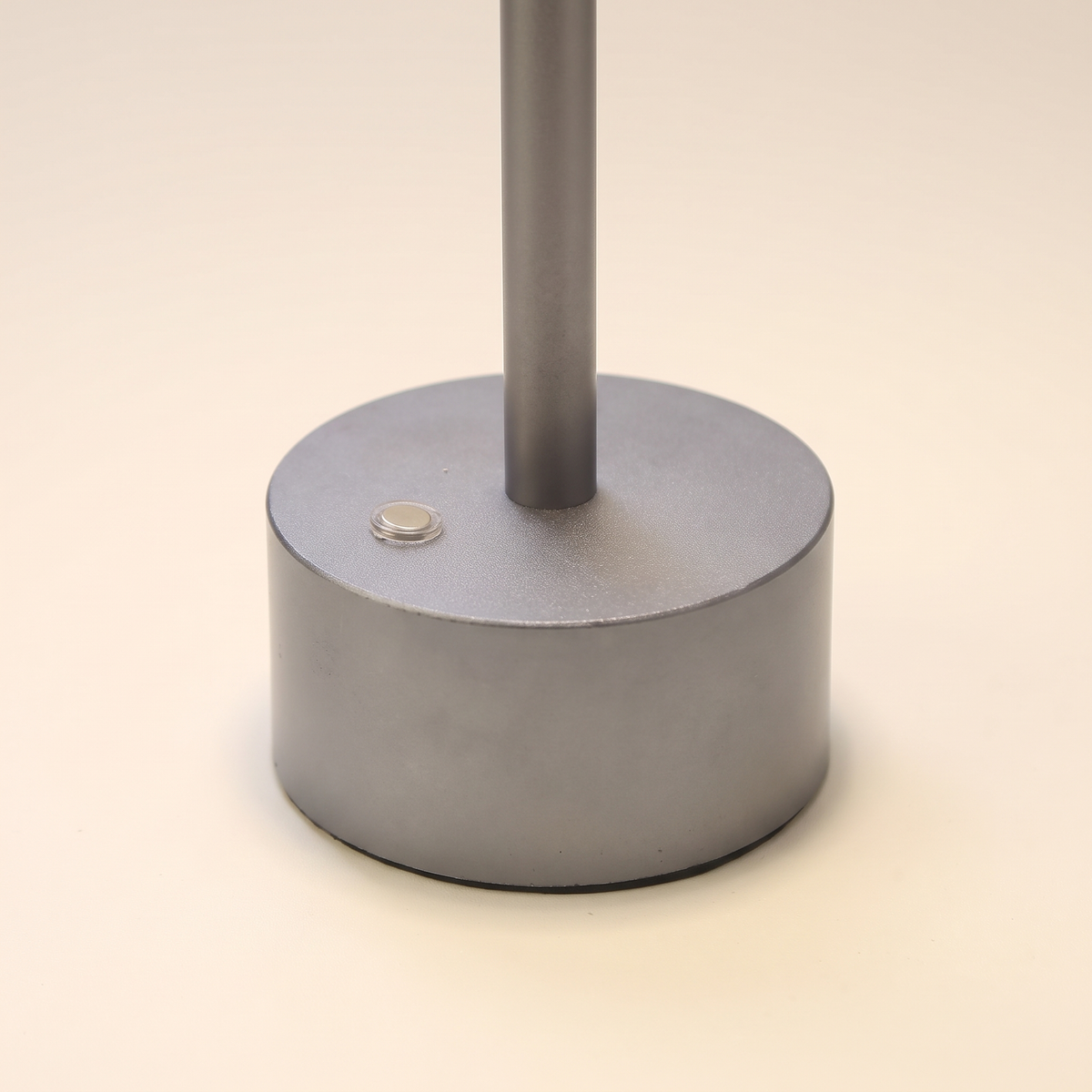 Drift Aluminum Table Lamp — base and touch button detail
