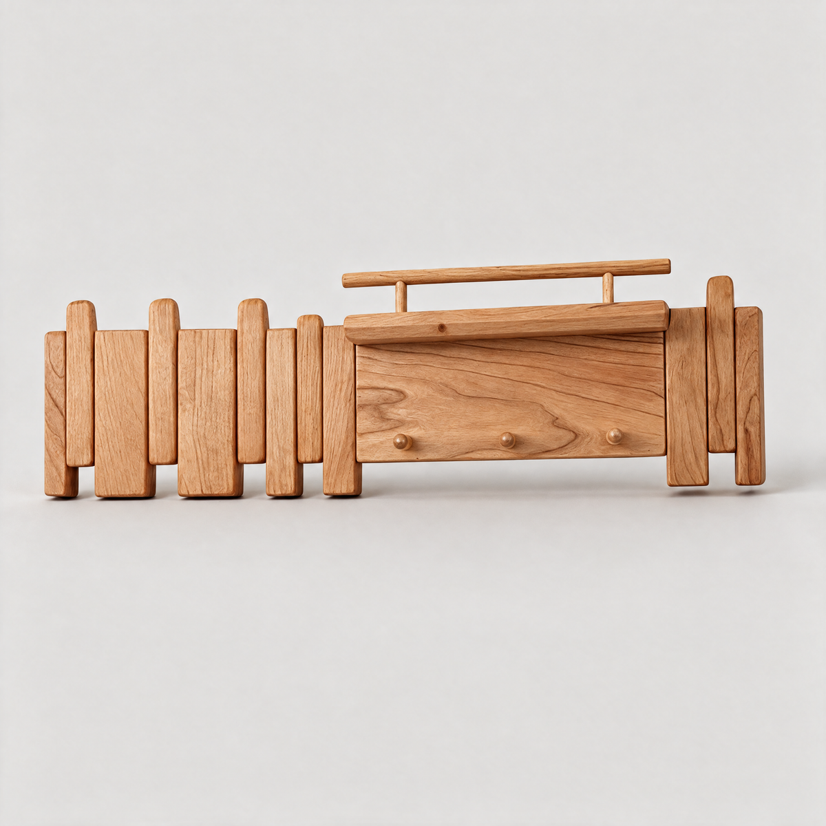 Cadence Oak Coat Rack - Oak, 9 hooks