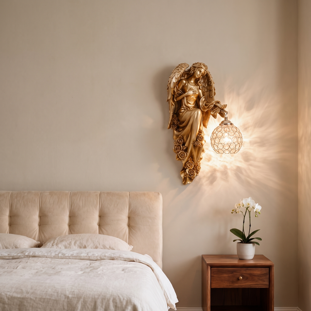 Seraphina Crystal Wall Sconce - lifestyle image in bedroom