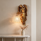 Seraphina Crystal Wall Sconce - right-facing lifestyle image in entryway