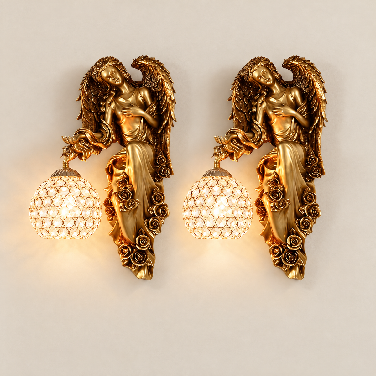 Seraphina Crystal Wall Sconce - set of 2 right-facing hero product shot