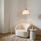 Arden Arc Floor Lamp — living room lifestyle close