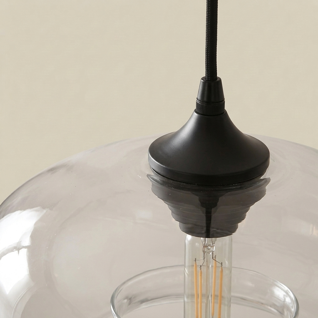 Tidewell Glass Pendant — canopy and cord detail