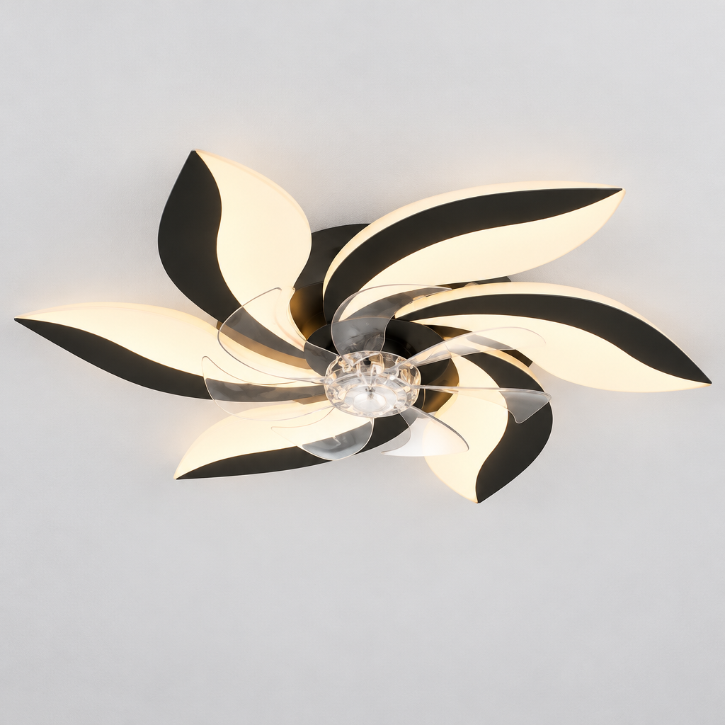 Decorative Ceiling Fan — Black flower fan hero