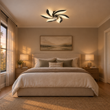 Decorative Ceiling Fan — Black fan in master bedroom