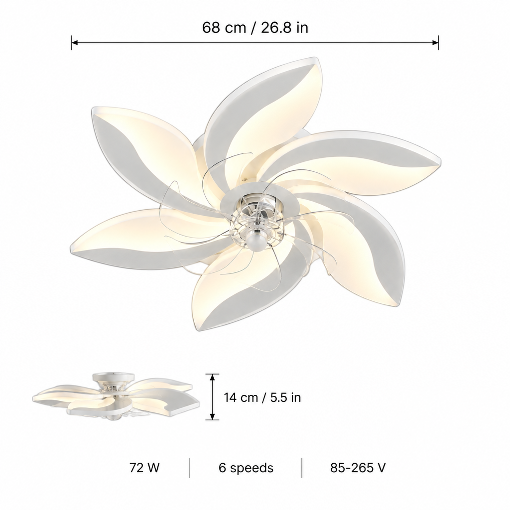 Decorative Ceiling Fan — dimensions diagram