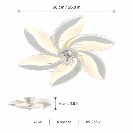 Decorative Ceiling Fan — dimensions diagram