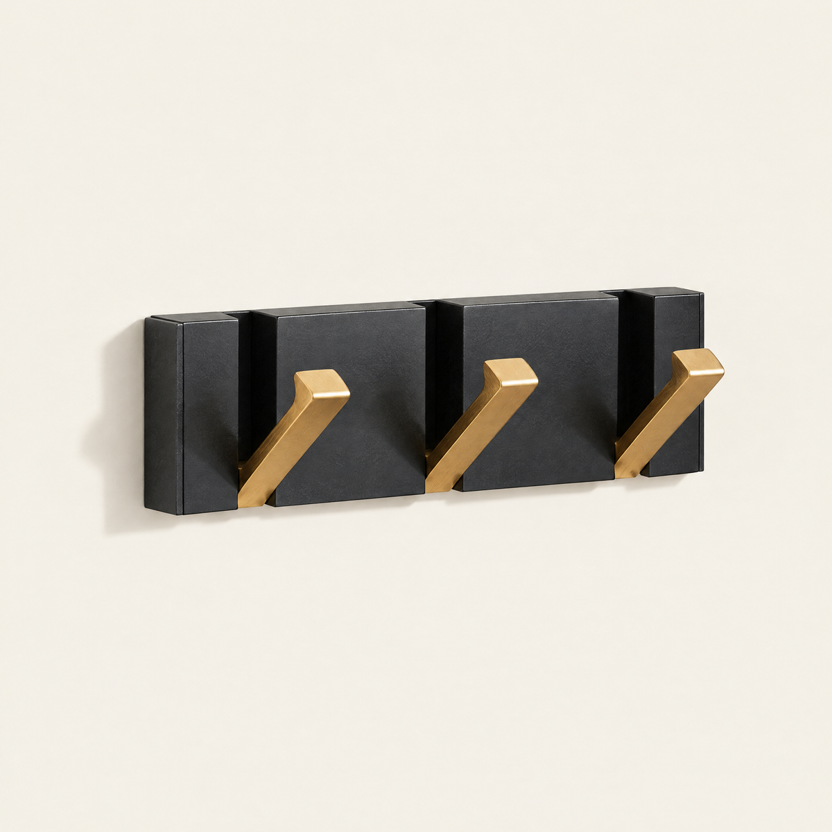 Foldable Hook Rack — Black/Gold, 3 hooks