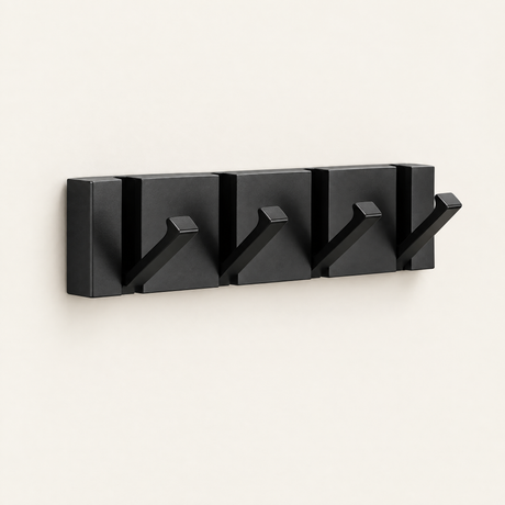 Foldable Hook Rack — All black, 4 hooks