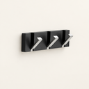Foldable Hook Rack — Black rail, silver hooks, 3 hooks