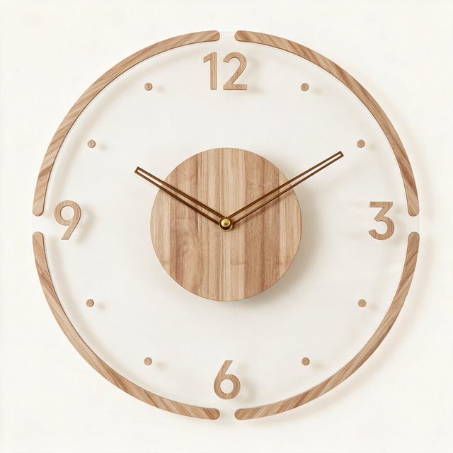 Hollow Minimalist Wall Clock - hero product shot (With Frame)