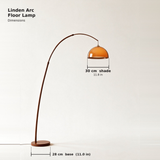 Linden Arc Floor Lamp — dimensions diagram