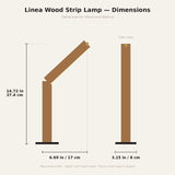 Linea Wood Strip Lamp — dimensions