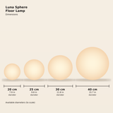 Luna Sphere Floor Lamp — dimensions diagram