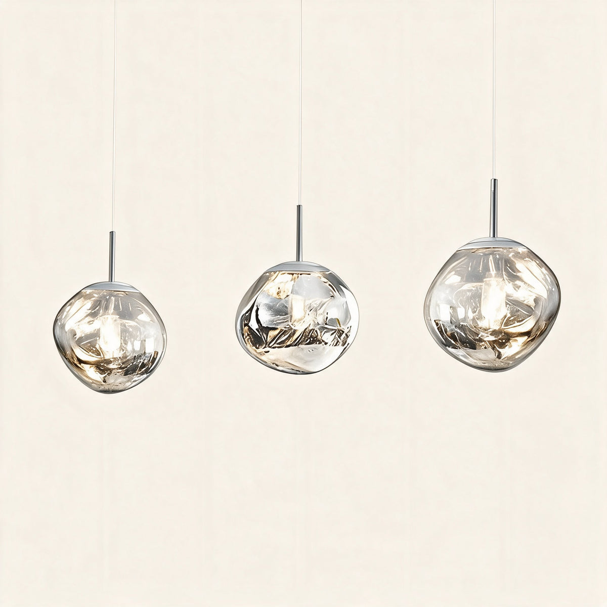 Magma Glass Cluster Pendant — Silver 11-inch hero