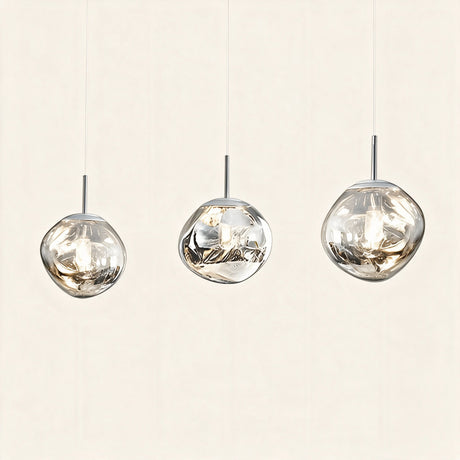 Magma Glass Cluster Pendant — Silver 11-inch hero