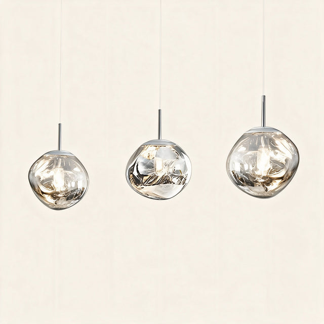 Magma Glass Cluster Pendant — Silver 11-inch hero
