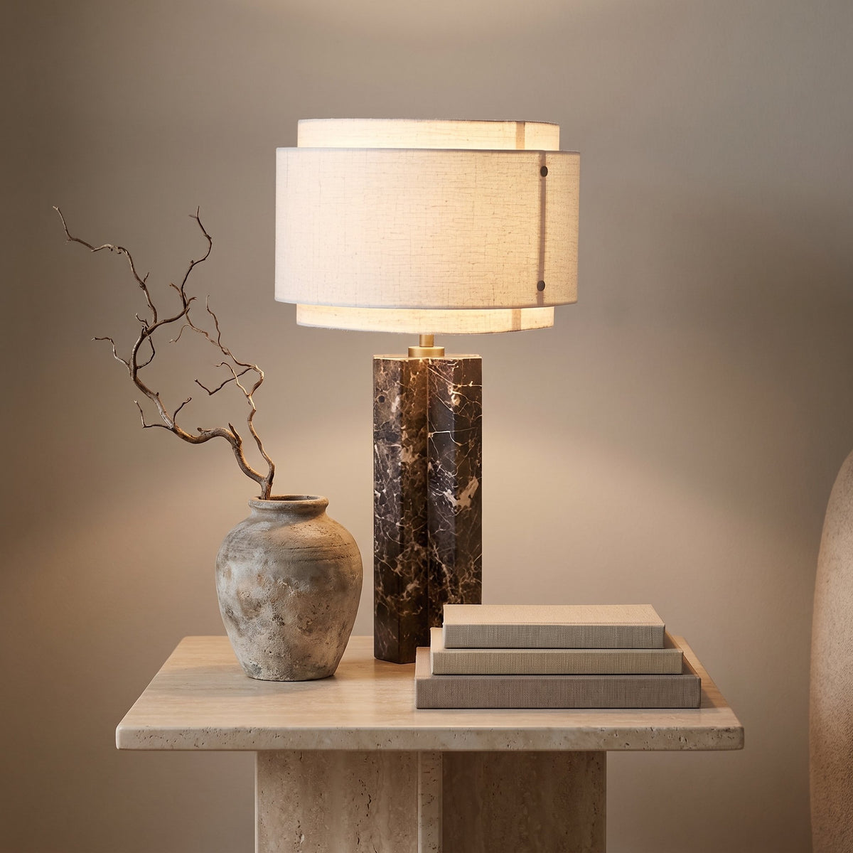 Marbella Table Lamp — pedestal lifestyle