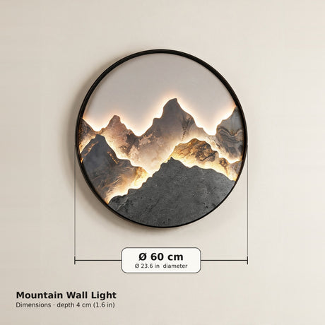Mountain Wall Light dimensions: 60 cm diameter, 4 cm depth