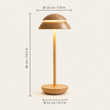 Nomad Cordless Table Lamp — dimensions: 36 cm (14.2 in) tall, 15 cm (5.9 in) shade, 12 cm (4.7 in) base