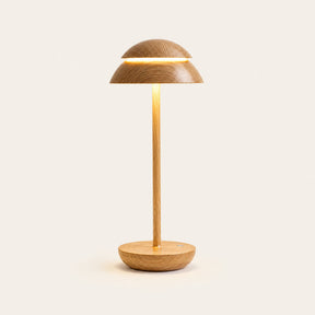 Nomad Cordless Table Lamp — Wood finish, front view
