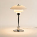 Nordic Glass Table Lamp — White/Silver hero