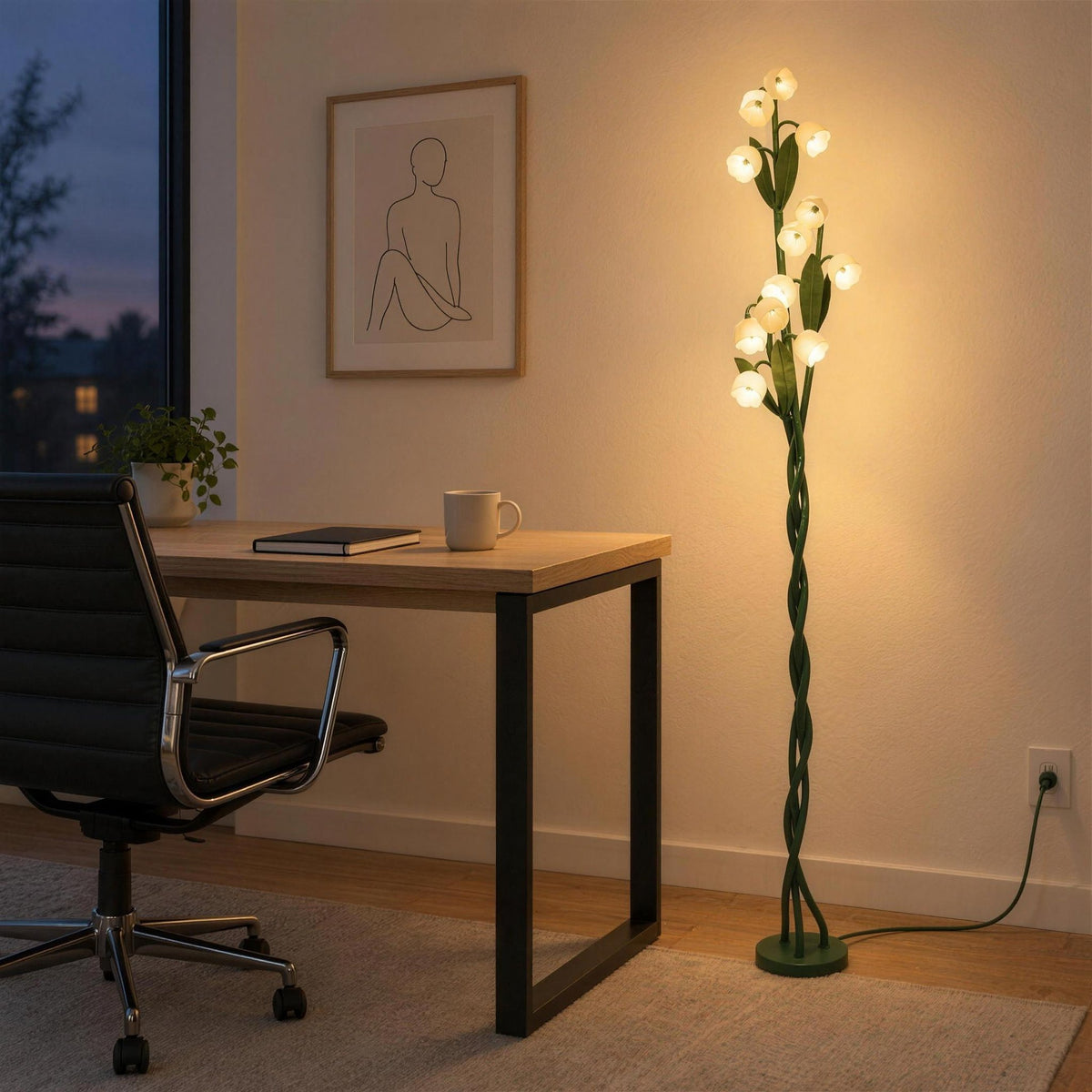 Orchid Stem Floor Lamp — desk lifestyle
