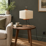 Origami Washi Table Lamp — reading corner in daylight, lamp off