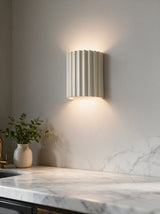 Ribbed Resin Wall Sconce - lifestyle image in kitchen