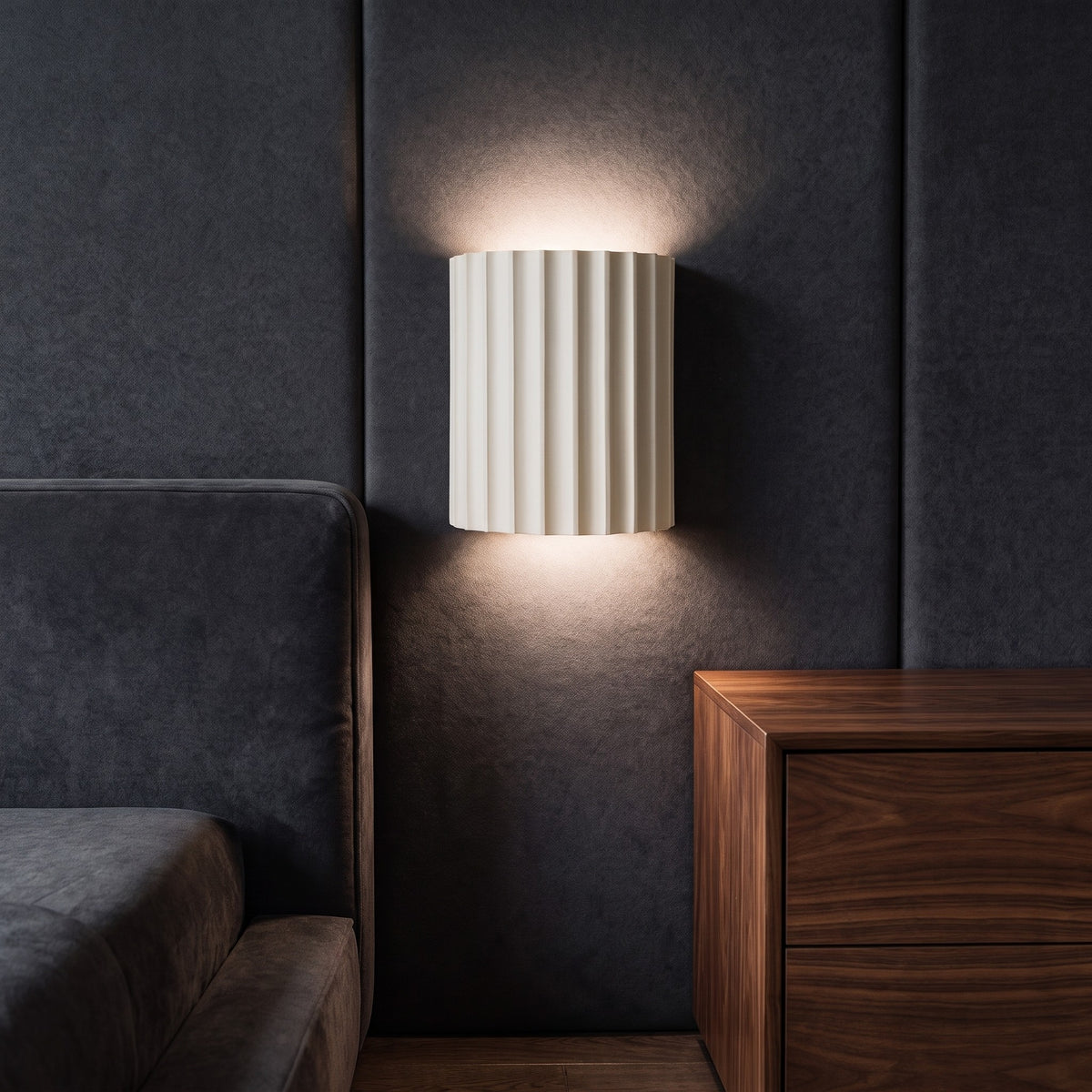Ribbed Resin Wall Sconce — hero