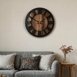 Ridgeline Wall Clock - lifestyle image above living room sofa