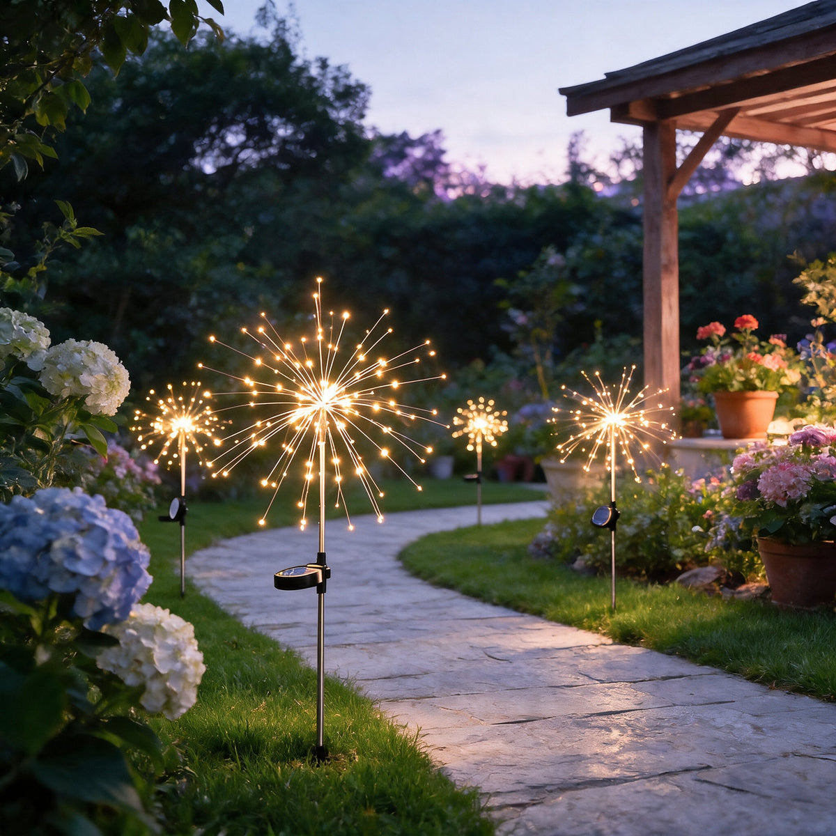 Sparkler Solar Garden Light - lifestyle image pathway at dusk