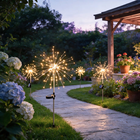 Sparkler Solar Garden Light - lifestyle image pathway at dusk