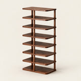 Spire Shoe Tower, Walnut 8-tier Full