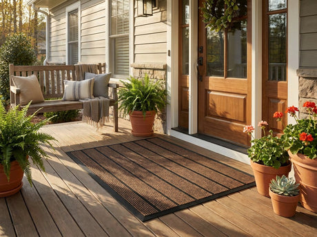 Striped Grass Fiber Mat — view