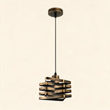 Twist Ribbon Pendant Light — black-gold texture detail