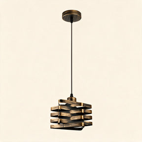 Twist Ribbon Pendant Light — black-gold texture detail