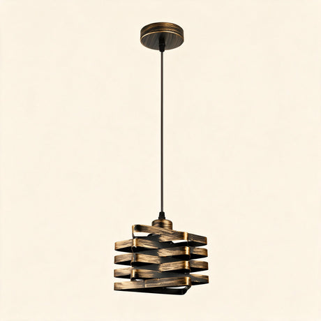 Twist Ribbon Pendant Light — black-gold texture detail