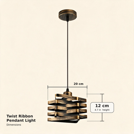 Twist Ribbon Pendant Light — dimensions: 20 cm shade width, 12 cm shade height