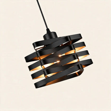 Twist Ribbon Pendant Light — Black hero