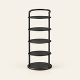 Vertex Round Shoe Rack — 5-Tier Black
