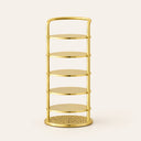 Vertex Round Shoe Rack — 5-Tier Gold