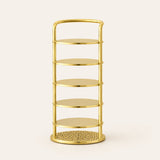 Vertex Round Shoe Rack — 5-Tier Gold