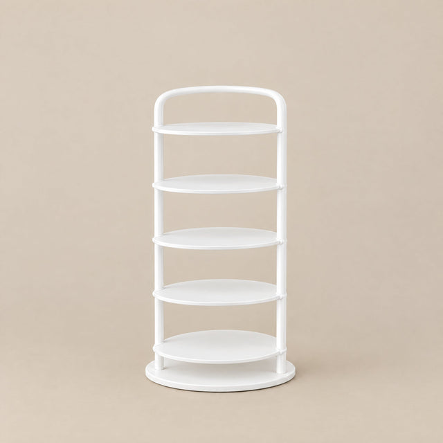 Vertex Round Shoe Rack — 5-Tier White