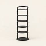 Vertex Round Shoe Rack — 6-Tier Black