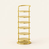 Vertex Round Shoe Rack — 6-Tier Gold