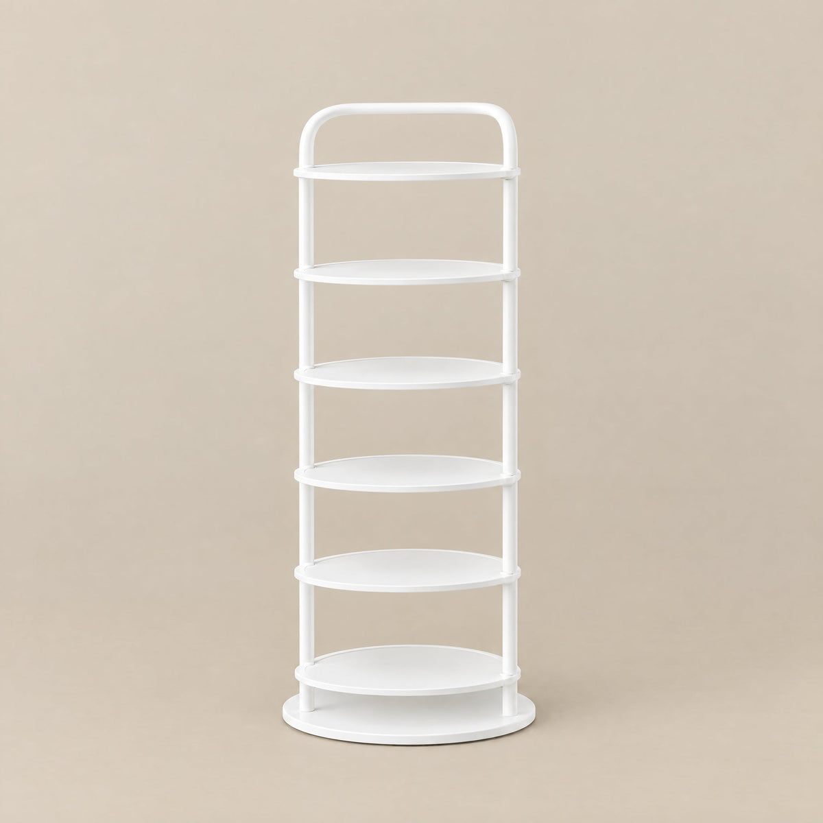 Vertex Round Shoe Rack — 6-Tier White